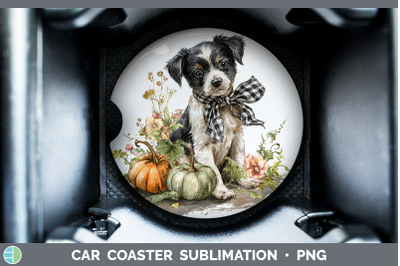 Puppy Car Coaster Animals Autumn Pumpkin Sublimation Drink M