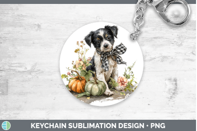 Puppy Keychain Animals Autumn Pumpkin Sublimation Keyring De