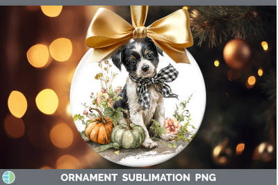 Puppy Ornament Animals Autumn Pumpkin Sublimation Bauble Des