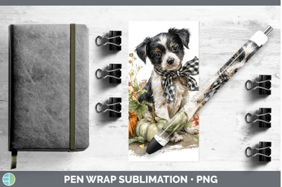 Puppy Pen Wrap Animals Autumn Pumpkin Sublimation Pen Design