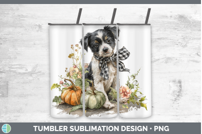 Puppy Tumbler Animals Autumn Pumpkin Sublimation 20 oz Skinn