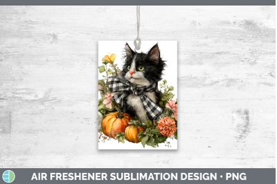 Kitten Air Freshener Animals Autumn Pumpkin Sublimation Car