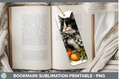 Kitten Bookmark Animals Autumn Pumpkin Sublimation Printable
