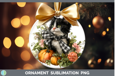 Kitten Ornament Animals Autumn Pumpkin Sublimation Bauble De