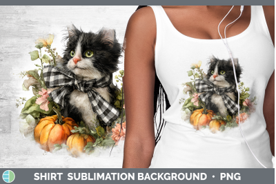 Kitten Shirt Animals Autumn Pumpkin Sublimation Background D