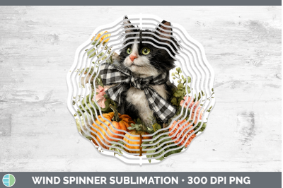 Kitten Wind Spinner Animals Autumn Pumpkin Sublimation Spinn