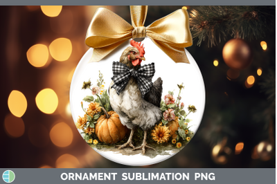 Chicken Ornament Animals Autumn Pumpkin Sublimation Bauble D