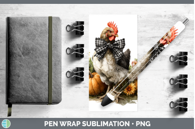 Chicken Pen Wrap Animals Autumn Pumpkin Sublimation Pen Desi