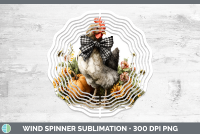 Chicken Wind Spinner Animals Autumn Pumpkin Sublimation Spin