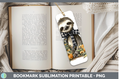 Sloth Bookmark Animals Autumn Pumpkin Sublimation Printable