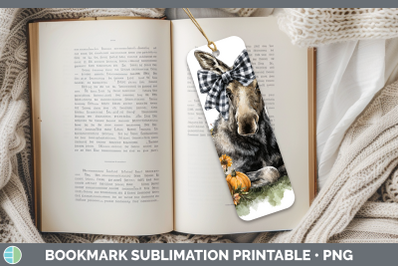Moose Bookmark Animals Autumn Pumpkin Sublimation Printable