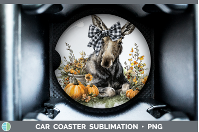 Moose Car Coaster Animals Autumn Pumpkin Sublimation Drink M