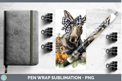 Moose Pen Wrap Animals Autumn Pumpkin Sublimation Pen Design
