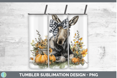 Moose Tumbler Animals Autumn Pumpkin Sublimation 20 oz Skinn