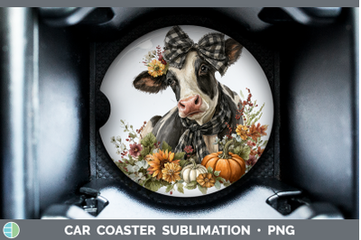 Cow Car Coaster Animals Autumn Pumpkin Sublimation Drink Mat