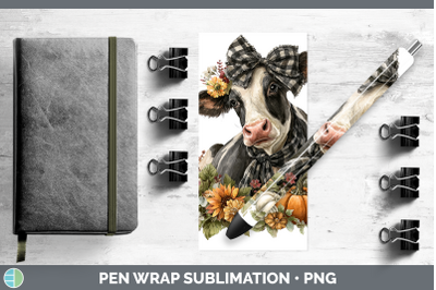 Cow Pen Wrap Animals Autumn Pumpkin Sublimation Pen Designs