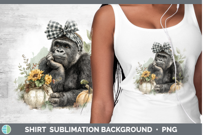 Gorilla Shirt Animals Autumn Pumpkin Sublimation Background