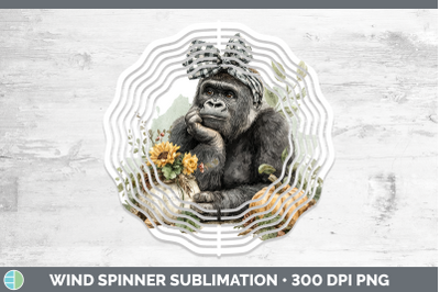 Gorilla Wind Spinner Animals Autumn Pumpkin Sublimation Spin