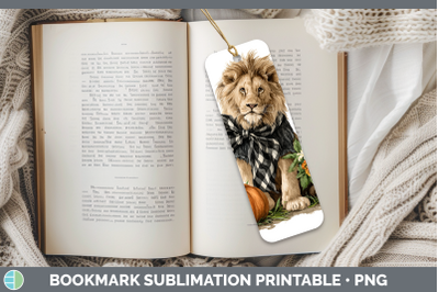 Lion Bookmark Animals Autumn Pumpkin Sublimation Printable D