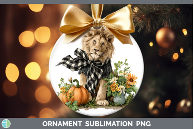 Lion Ornament Animals Autumn Pumpkin Sublimation Bauble Desi