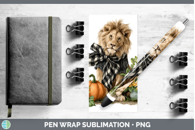 Lion Pen Wrap Animals Autumn Pumpkin Sublimation Pen Designs