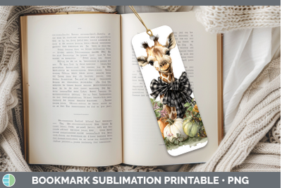 Giraffe Bookmark Animals Autumn Pumpkin Sublimation Printabl