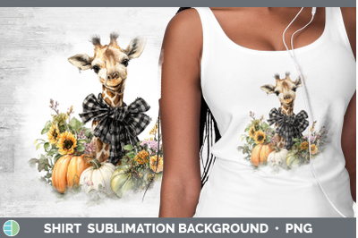 Giraffe Shirt Animals Autumn Pumpkin Sublimation Background