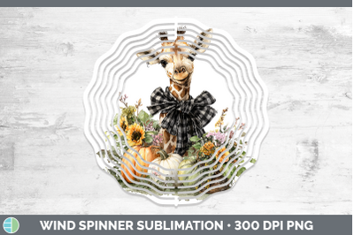 Giraffe Wind Spinner Animals Autumn Pumpkin Sublimation Spin