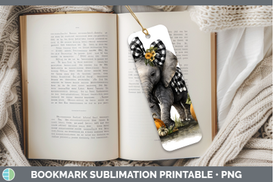 Elephant Bookmark Animals Autumn Pumpkin Sublimation Printab