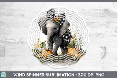 Elephant Wind Spinner Animals Autumn Pumpkin Sublimation Spi