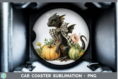 Dragon Car Coaster Animals Autumn Pumpkin Sublimation Drink