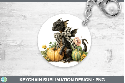 Dragon Keychain Animals Autumn Pumpkin Sublimation Keyring D