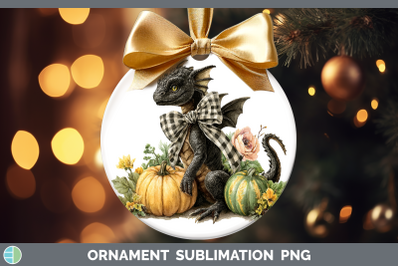 Dragon Ornament Animals Autumn Pumpkin Sublimation Bauble De