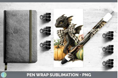 Dragon Pen Wrap Animals Autumn Pumpkin Sublimation Pen Desig
