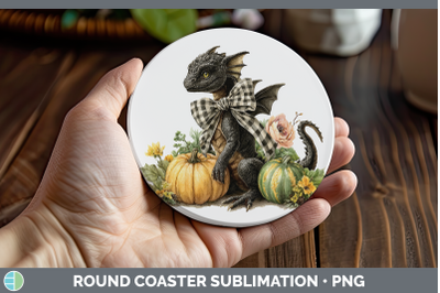 Dragon Round Coaster Animals Autumn Pumpkin Sublimation Coas
