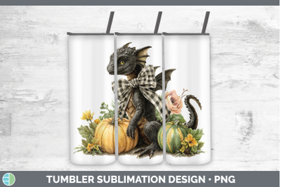 Dragon Tumbler Animals Autumn Pumpkin Sublimation 20 oz Skin