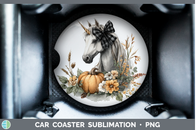 Unicorn Car Coaster Animals Autumn Pumpkin Sublimation Drink
