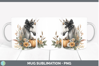 Unicorn Mug Wrap Animals Autumn Pumpkin Sublimation Coffee C
