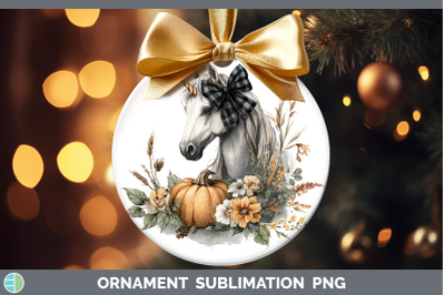 Unicorn Ornament Animals Autumn Pumpkin Sublimation Bauble D
