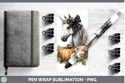 Unicorn Pen Wrap Animals Autumn Pumpkin Sublimation Pen Desi