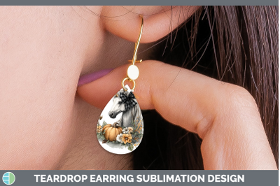 Unicorn Teardrop Earrings Animals Autumn Pumpkin Sublimation