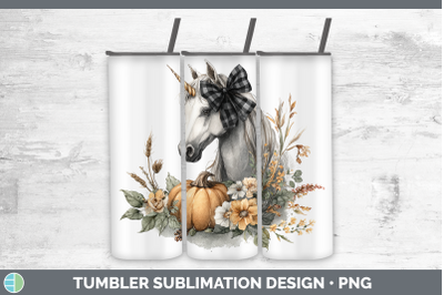 Unicorn Tumbler Animals Autumn Pumpkin Sublimation 20 oz Ski
