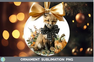 Fox Ornament Animals Autumn Pumpkin Sublimation Bauble Desig