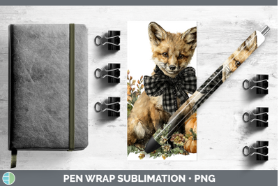 Fox Pen Wrap Animals Autumn Pumpkin Sublimation Pen Designs
