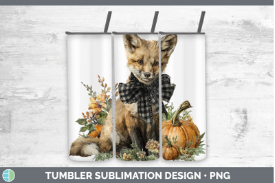 Fox Tumbler Animals Autumn Pumpkin Sublimation 20 oz Skinny