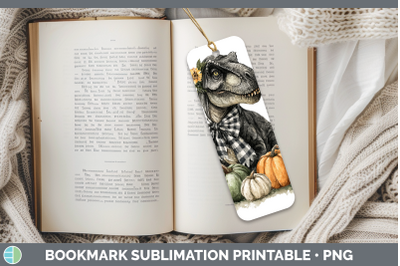 Dinosaur Bookmark Animals Autumn Pumpkin Sublimation Printab