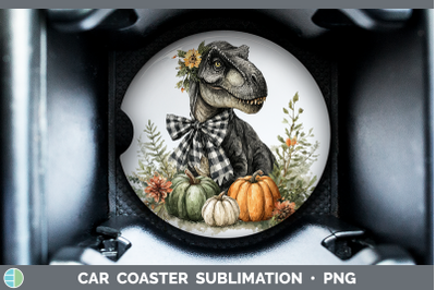 Dinosaur Car Coaster Animals Autumn Pumpkin Sublimation Drin