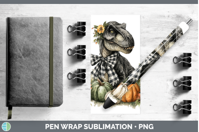 Dinosaur Pen Wrap Animals Autumn Pumpkin Sublimation Pen Des