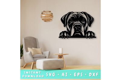 Peeking Cane Corso Laser SVG, Dog Laser Cut Design, Pet Lover Gift