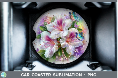 Azalea Car Coaster Flowers 01 Rainbow Summer Sublimation Dri